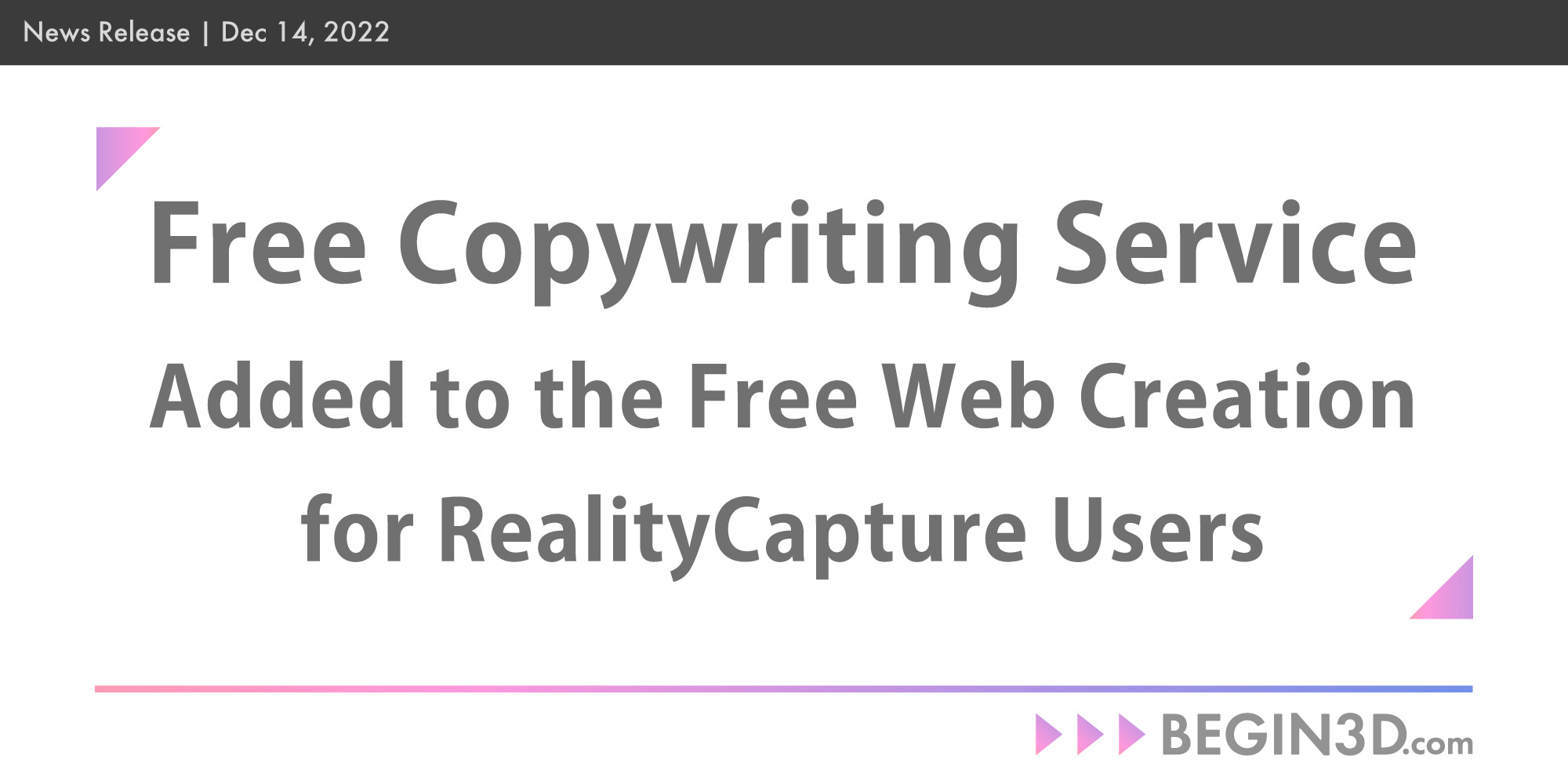 Adding Copywriting Services to the Free Creation of Dedicated Web Pages for RealityCapture Users