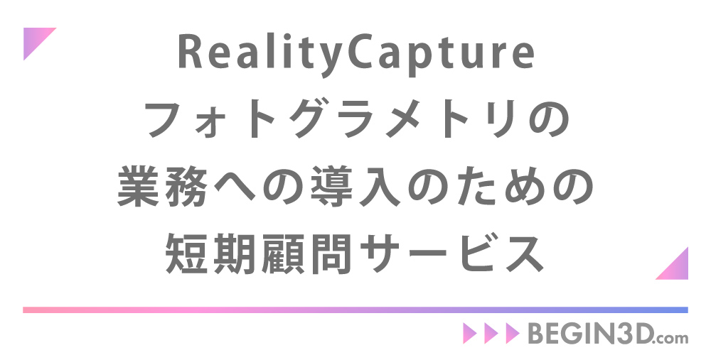 RealityCapture・フォトグラメトリの業務への導入のための短期顧問サービス